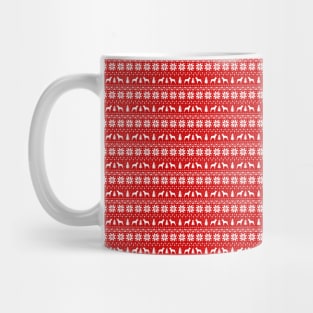 Miniature Pinscher Silhouettes Christmas Sweater Pattern Mug